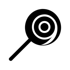 Lollipop Icon Vector | Black Spiral Candy Clipart | Sweet Treat Silhouette | Swirl Sugar Pop Outline Design | Dessert Snack Confectionery Symbol Art