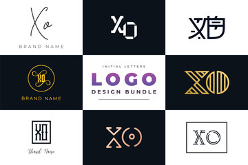 Initial letters XO Logo Design Bundle