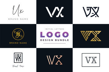 Initial letters VX Logo Design Bundle