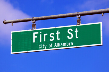 Alhambra (LA County), California: First Street Sign