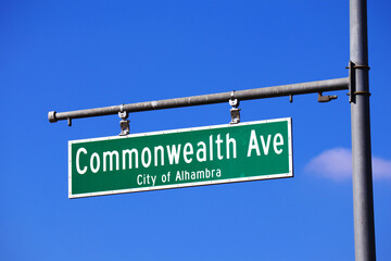 Alhambra (LA County), California: Commonwealth Avenue Sign