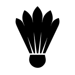 Badminton Shuttlecock Silhouette Icon | Feather Birdie Clipart PNG | Black Vector Symbol for Sports, Games, Fitness, or Team Competition Use
