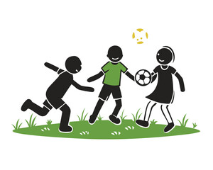 children playing soccer