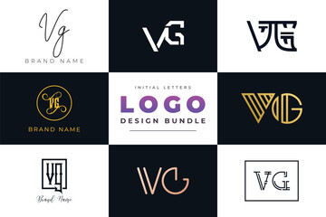 Initial letters VG Logo Design Bundle