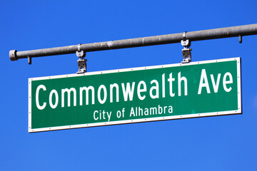 Alhambra (LA County), California: Commonwealth Avenue Sign