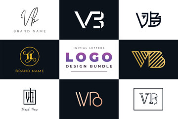 Initial letters VB Logo Design Bundle