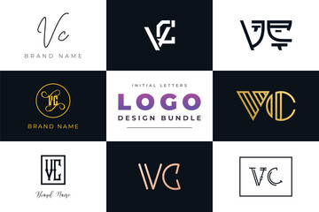 Initial letters VC Logo Design Bundle