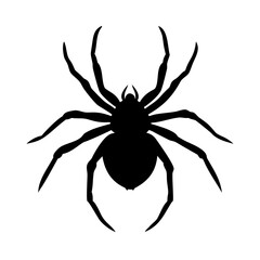 Spider Silhouette Icon Vector | Creepy Insect Bug PNG | Halloween Graphic for Horror, Nature, Web, Scary Art, Tattoo, and Wildlife Design
