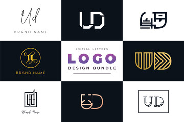 Initial letters UD Logo Design Bundle