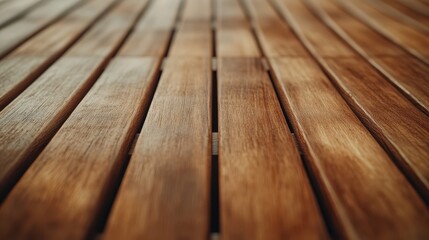 A close-up of elegantly arranged wooden planks showcases rich textures and shades, emphasizing warmth and natural beauty suitable for interior design and craftsmanship.