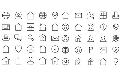 Social Media icon set. Online community, media, website, blog, content, business marketing and social network icons.