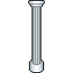 Pixel Art of Ancient Roman or Greek Column – Classic Architecture Pillar Icon in Retro Style