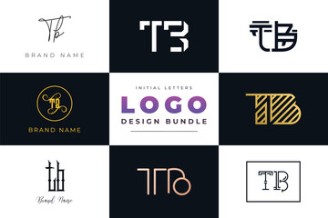Initial letters TB Logo Design Bundle