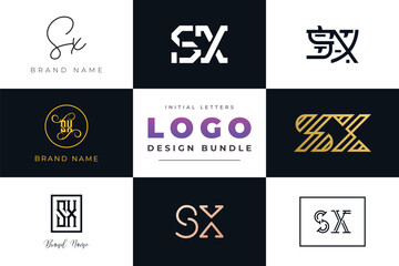 Initial letters SX Logo Design Bundle