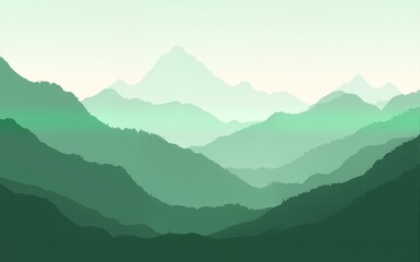 Obraz premium Landscape with green mountains. Mountainous terrain. Abstract nature background. Vector illustration. High quality