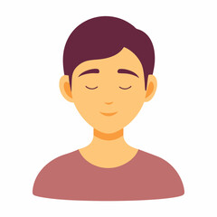 vector illustration of a man with long hair