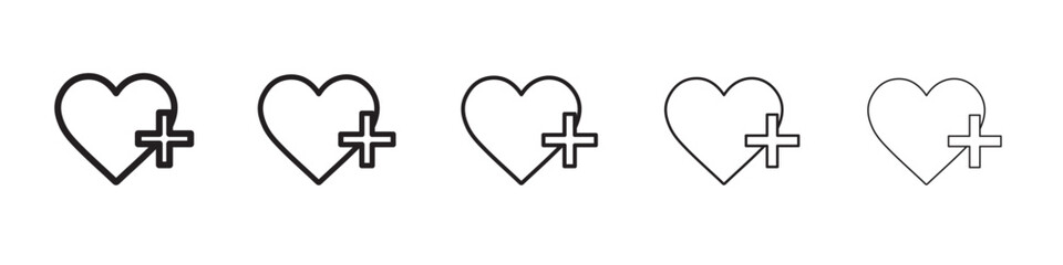 Heart plus icon vector illustration isolated