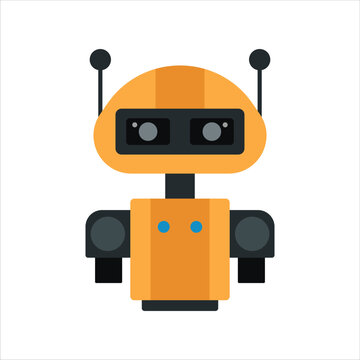 Cute Robot Vector Illustration AI and Technology