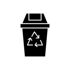 Recycle Trash Bin Icon Vector for Eco Waste Management.