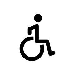Wheelchair Push Icon Vector for Accessibility Design.