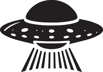 Ufo Silhouette of spaceship vector silhouette vector