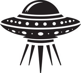 Ufo Silhouette of spaceship vector silhouette vector
