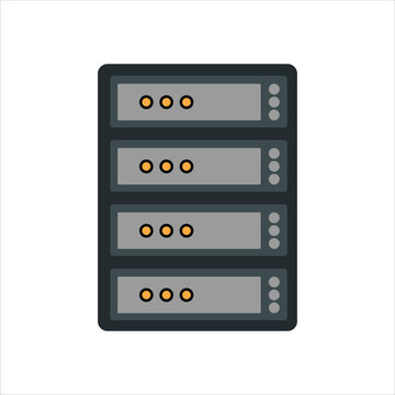 Server Rack Vector Illustration Data Center Hosting