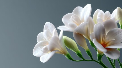 Close-up of a Beautiful Bouquet of Freesia Flowers