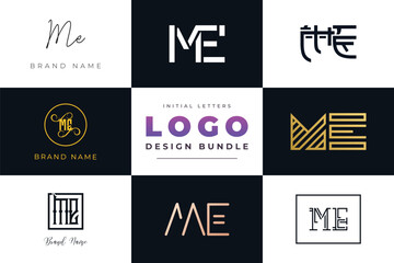 Initial letters ME Logo Design Bundle