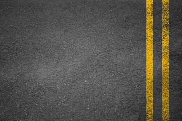Asphalt road top view. Highway line marks. Asphalt street concept.