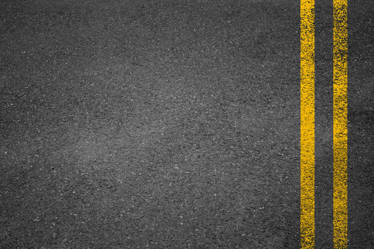 Asphalt road top view. Highway line marks. Asphalt street concept.