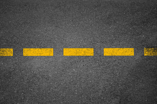 Asphalt road top view. Highway line marks. Asphalt street concept.