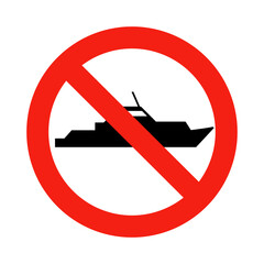 No Ship Sign Vector Icon - Maritime Transport Prohibited Symbol