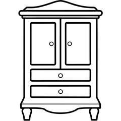 Cabinet line art vector