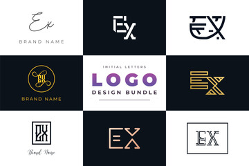 Initial letters EX Logo Design Bundle