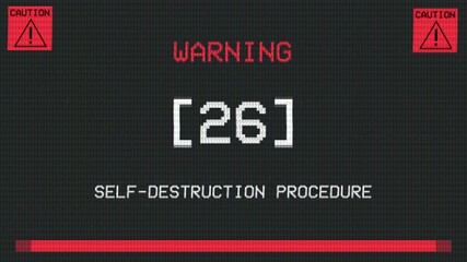 Retro futuristic self destruction timer screen. Thirty second countdown to self-destruct - Powered by Adobe