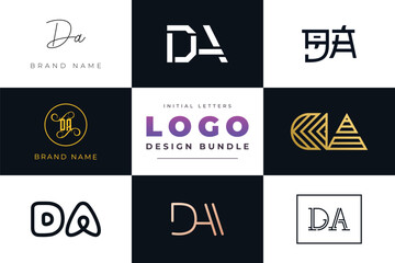 Initial letters DA Logo Design Bundle