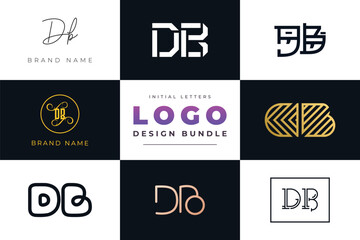 Initial letters DB Logo Design Bundle