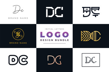 Initial letters DC Logo Design Bundle