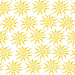 seamless pattern with spiral solar in hand drawn style. Ornament for decor postcard design print poster background wallpaper wrapping packaging textile banner backdrop