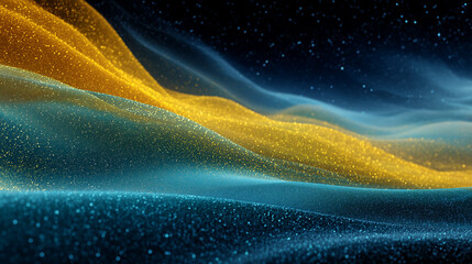 Obraz premium Wallpaper and background , yellow and blue color flowing motion.