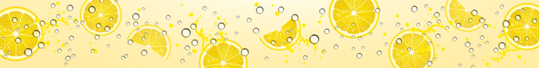 Horizontal Background with Refreshing Lemon