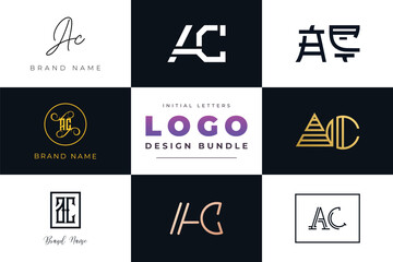 Initial letters AC Logo Design Bundle