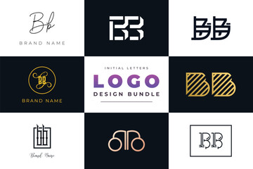 Initial letters BB Logo Design Bundle