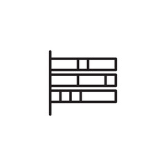 A simple line art icon depicts a horizontal bar chart with three bars of varying lengths. Each bar is segmented into smaller rectangles, indicating subcategories.