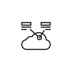 A minimalist line art icon features a cloud, symbolizing cloud computing or storage. 