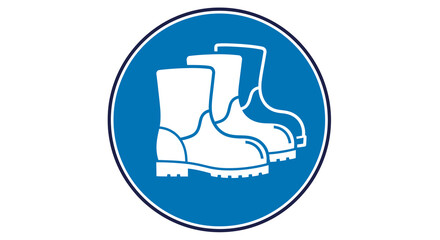 Pair of Safety Boots,  Blue Sign,  Protective Footwear,  Safety Equipment,  Industrial Style