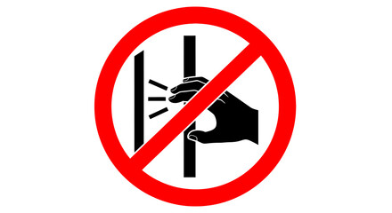 Red Circle Prohibition Sign: Do Not Touch the Surface Graphic