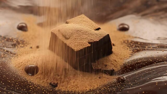 square chocolate that fell into the chocolate meal