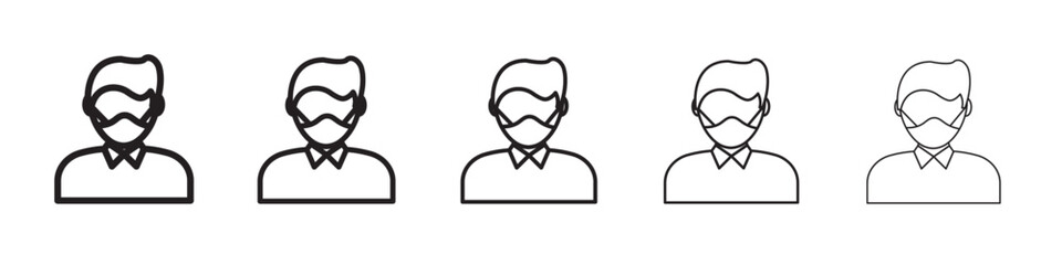Man face with mask icon vector illustration isolated